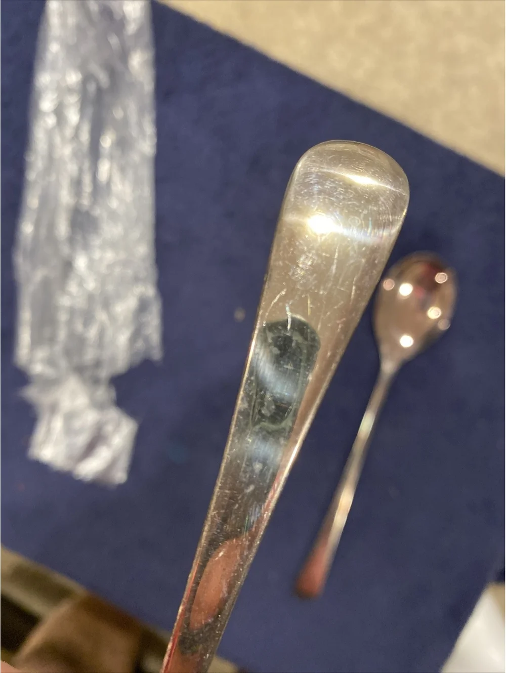EPNS England Silverware Salad Fork And Spoon Fiddle Rat Tail~ Back Side